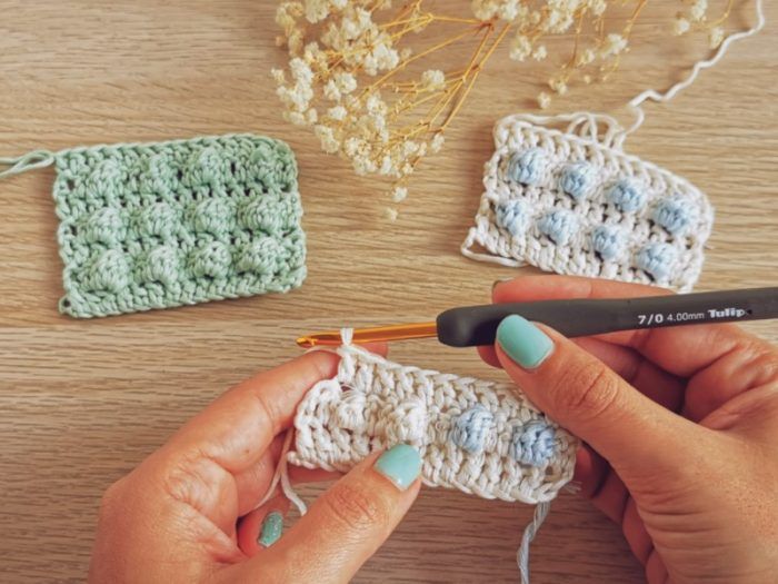 Punto piña o burbuja a crochet